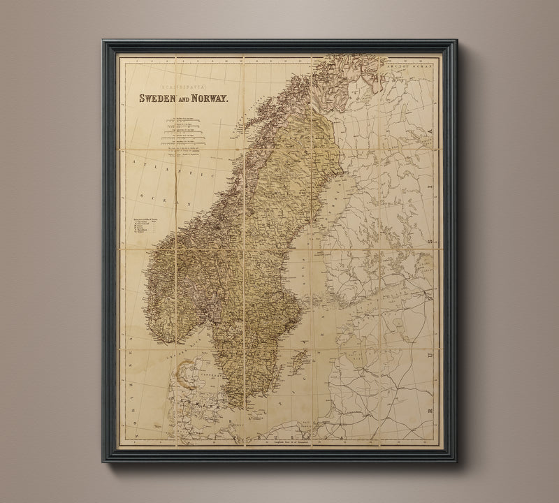 1900 Map of Sweden/Norway