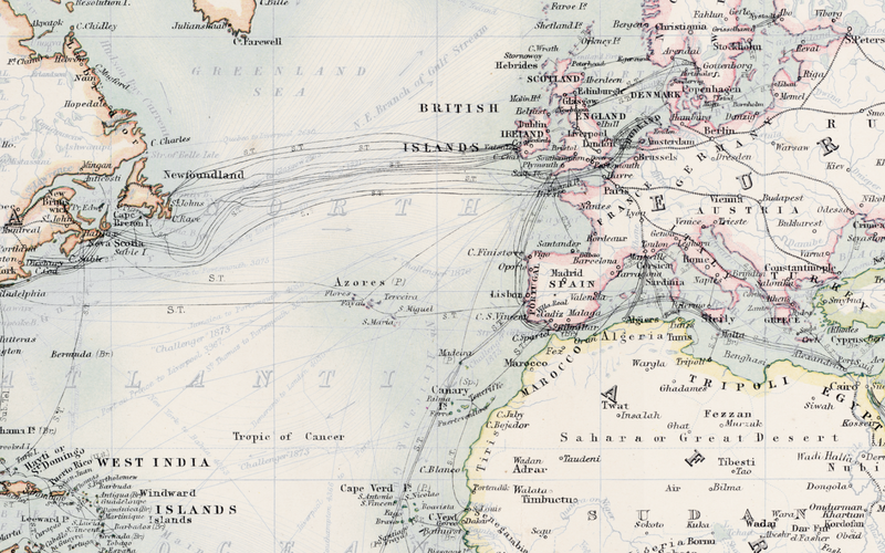 1911 BRITISH MAP OF THE WORLD