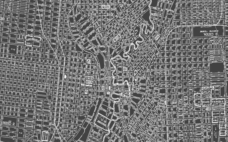 1900s Lithograph Map of San Antonio
