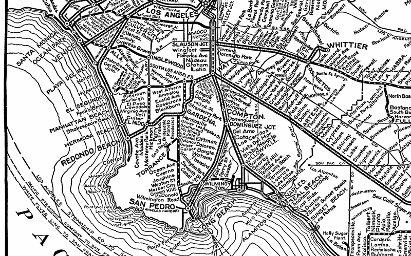 1912 Los Angeles Railway Map