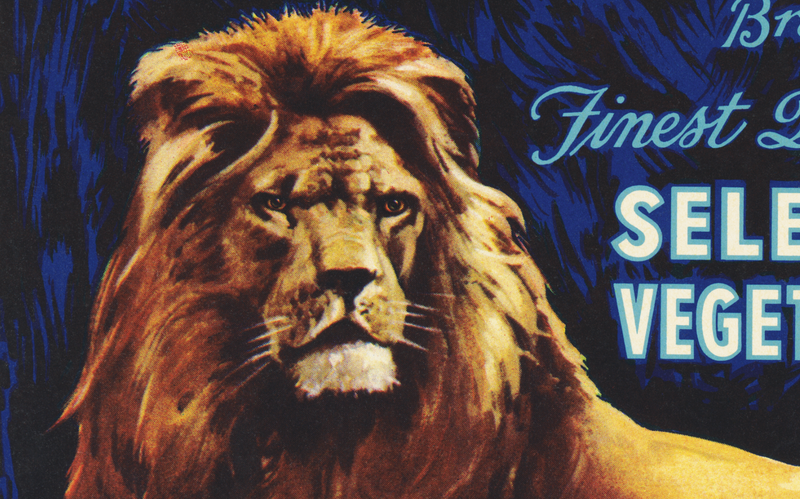 Vintage Produce Label Art - Lion