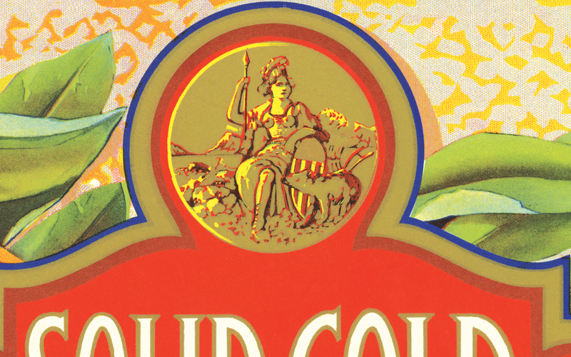 Vintage Produce Label Art - Solid Gold