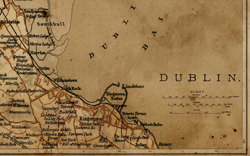 Circa 1900 Dublin Map
