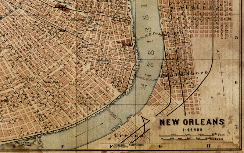 Circa 1900 New Orleans Map