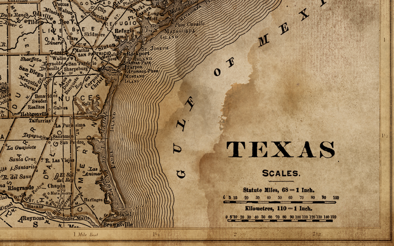 Circa 1900s Texas Map