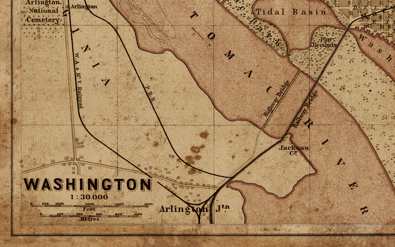 Circa 1900s Washington D.C. Map