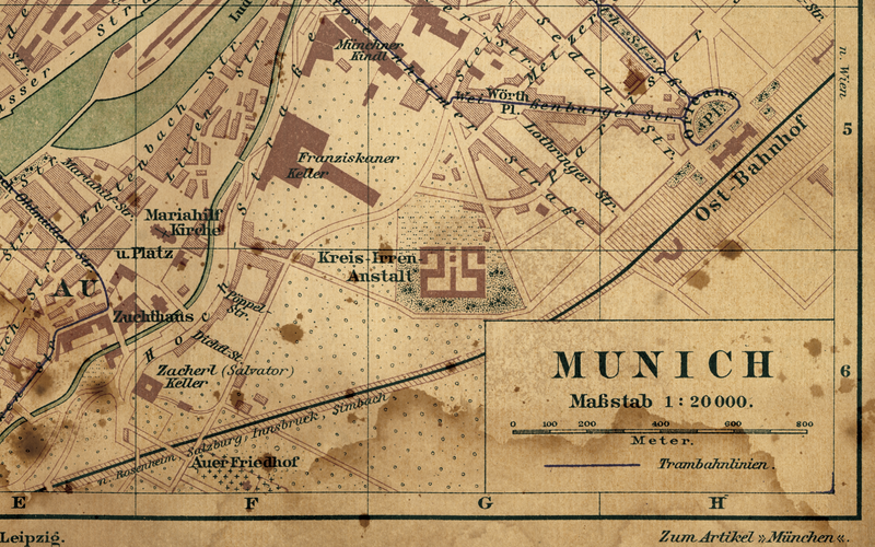 Circa 1910 Munich Map