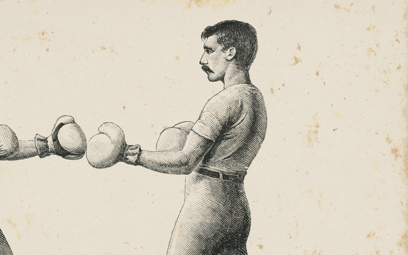 19th C. Antique Boxing Diagram 1