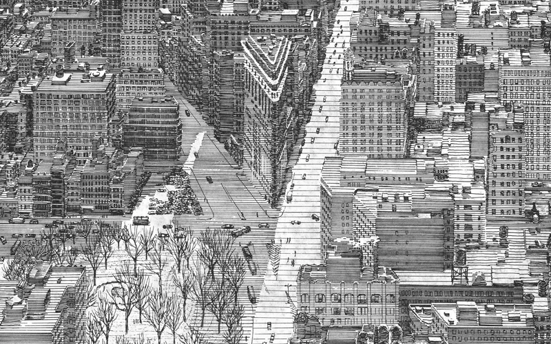 Map of Lower Manhattan - Line Sketch