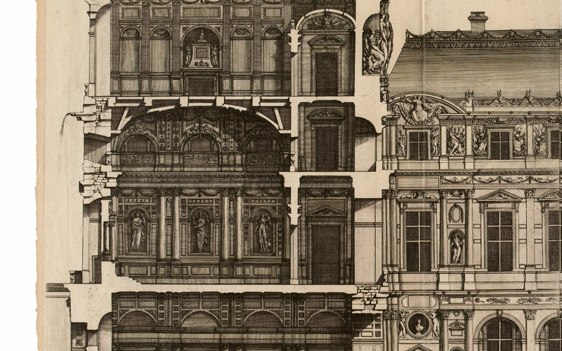 Circa 1756 Elevation of the Louvre