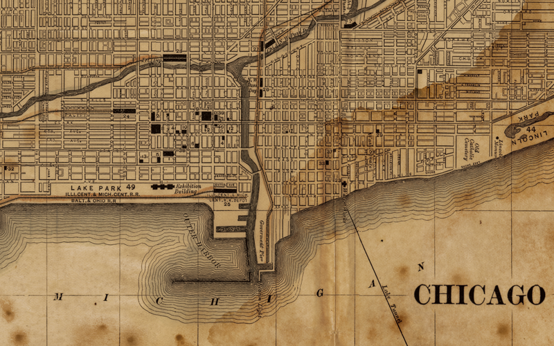 Circa 1883 Chicago Map