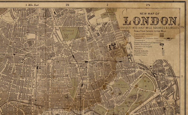 Circa 1890 London Map