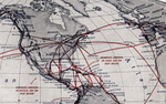 Pan America World Map Travel Map - 1940s