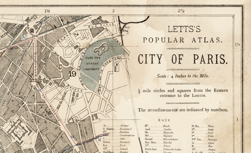 Vintage Paris Map