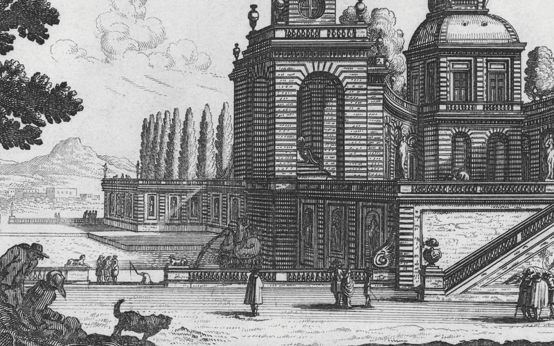 17th C. Baroque Architectural and Garden Elevation 3