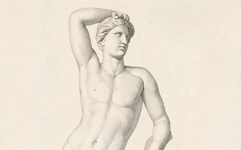18th C. Engraving of Greek Male Nude - 2