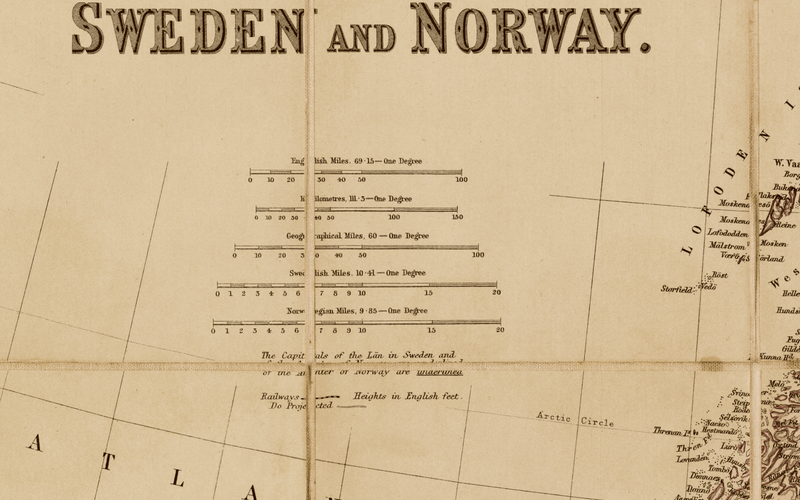 1900 Map of Sweden/Norway