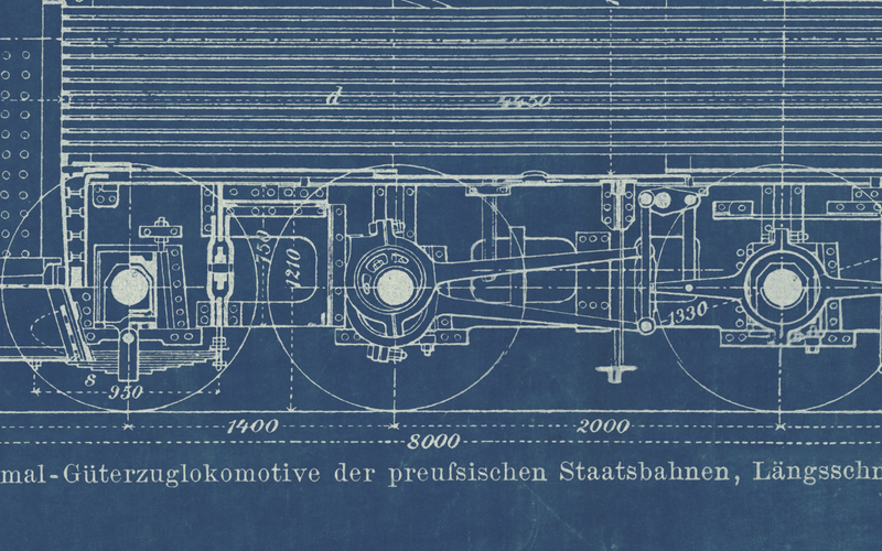 Vintage Train Blueprints - 1