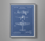Vintage Airplane Blueprint Art - Grumman Hellcat