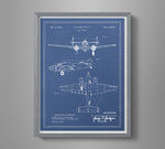 Vintage Airplane Blueprint Art - Hudson Bomber