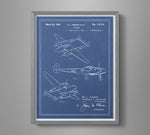 Vintage Airplane Blueprint Art - P-38 Lightning