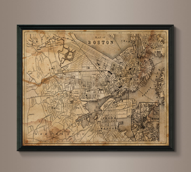 Circa 1894 Boston Map