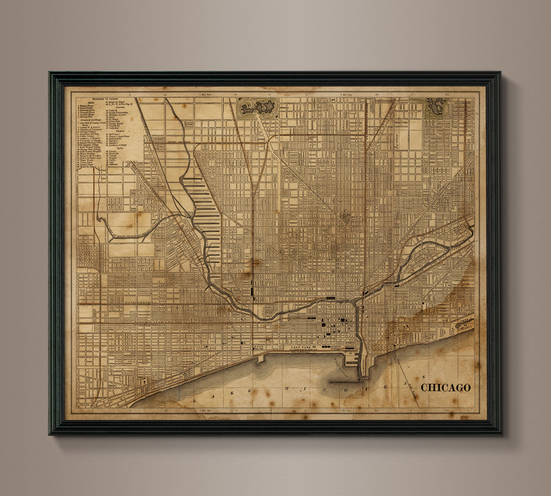 Circa 1883 Chicago Map