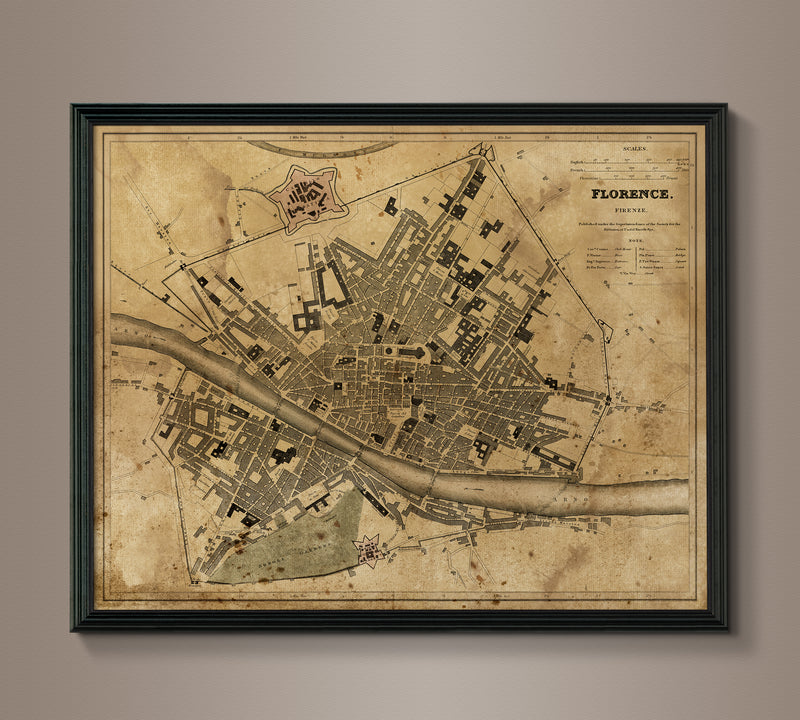 Circa 1835 Florence Map