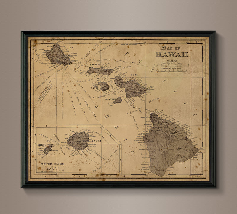 Circa 1896 Hawaii Map