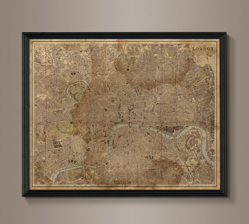 Circa 1890 London Map