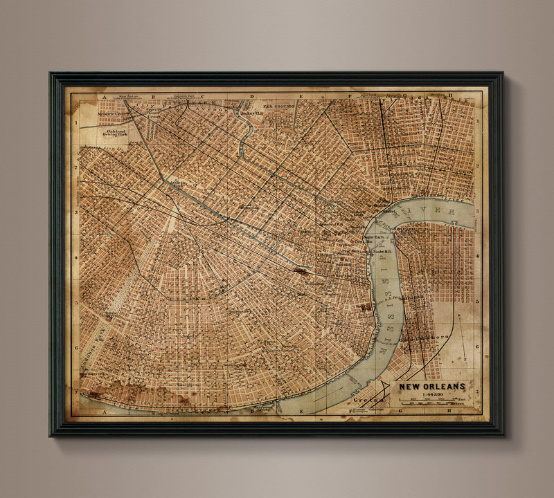 Circa 1900 New Orleans Map