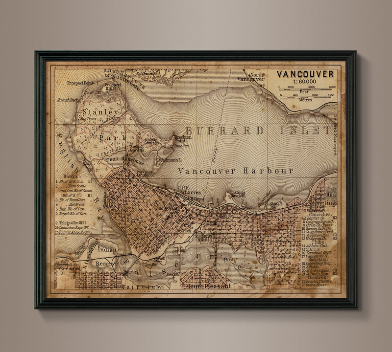Circa 1900s Vancouver Map