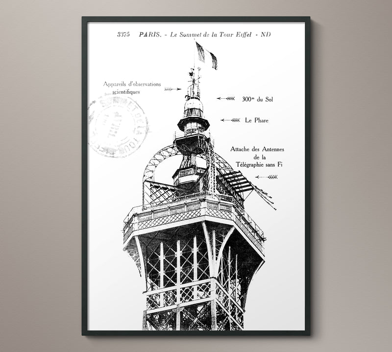 1912 Eiffel Tower Summit Print