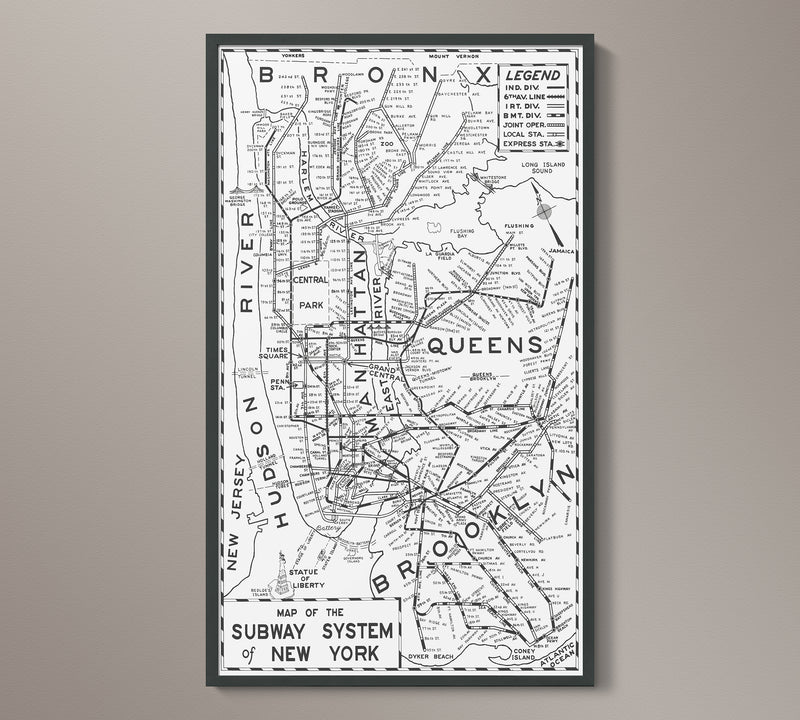 1955 New York Subway Map