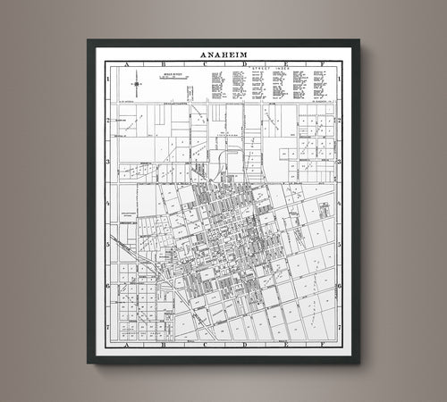 1930s Monochromatic Map of Anaheim