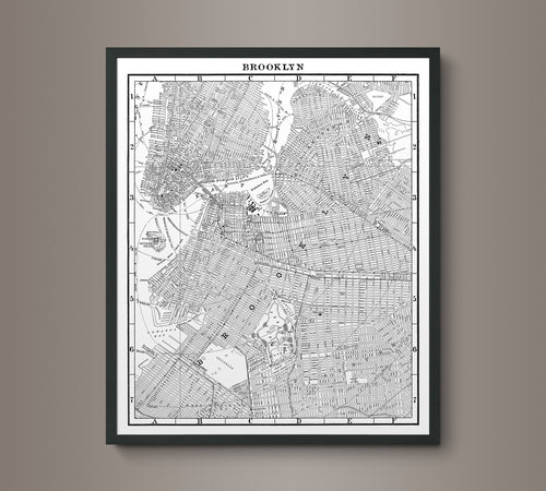 1900s Lithograph Map of Brooklyn
