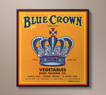 Vintage Produce Label Art - Blue Crown