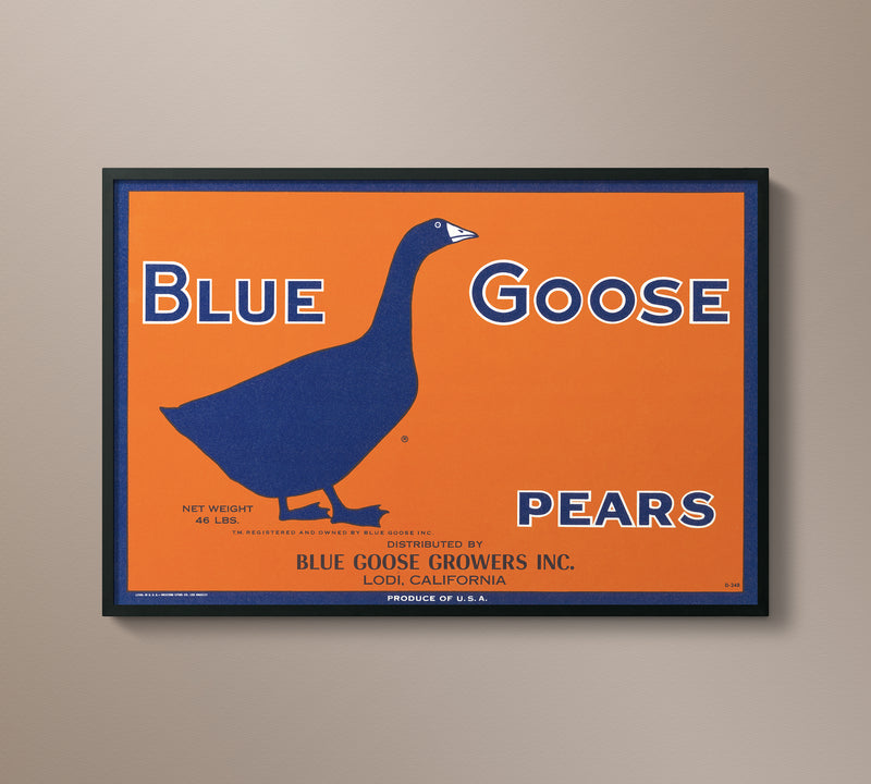 Vintage Produce Label Art - Blue Goose