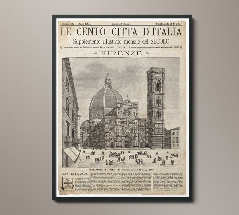 Vintage Italian Newspaper - Firenze