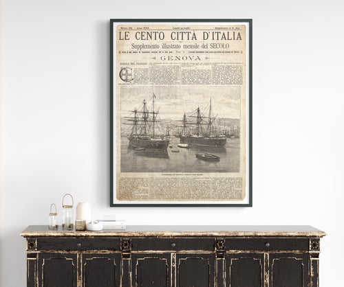 Vintage Italian Newspaper - Genova