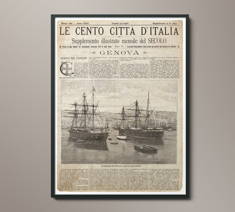 Vintage Italian Newspaper - Genova