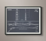 Golden Gate Bridge Art Blueprint
