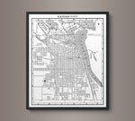 1900s Lithograph Map of Kansas City