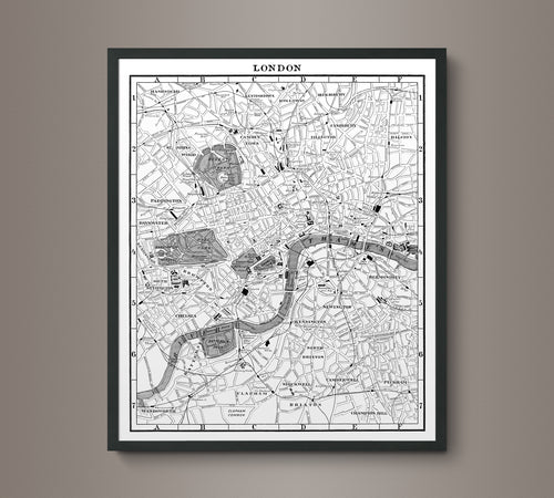 1900s Lithograph Map of London