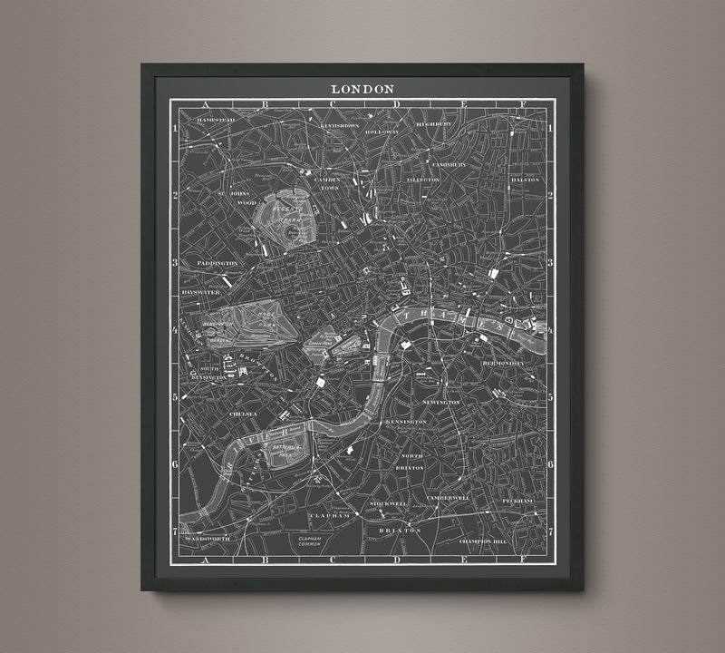 1900s Lithograph Map of London