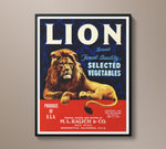 Vintage Produce Label Art - Lion