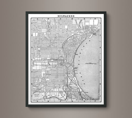 1900s Lithograph Map of Milwaukee