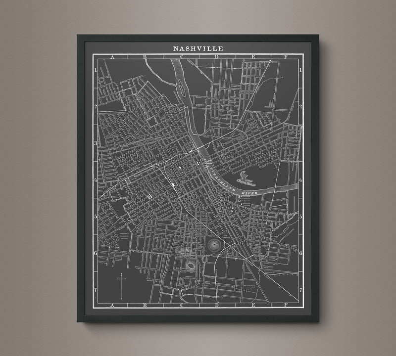 1900s Lithograph Map of Nashville