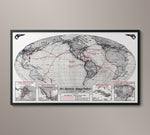Pan America World Map Travel Map - 1940s