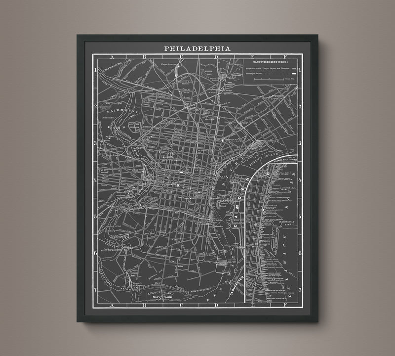 1900s Lithograph Map of Philadelphia